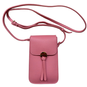 Katie Q New York Crossbody Phone Purse Wallet Barbie Pink Vegan Leather GIFT NEW